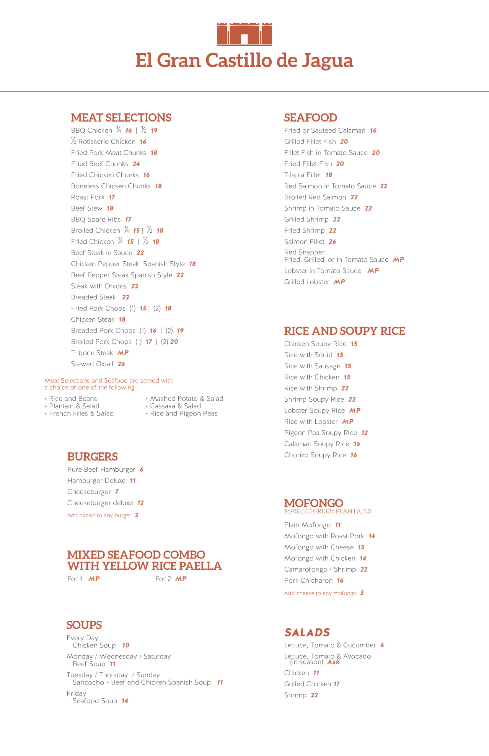 el gran castillo brooklyn dominican restaurant lunch and dinner menu pg 1